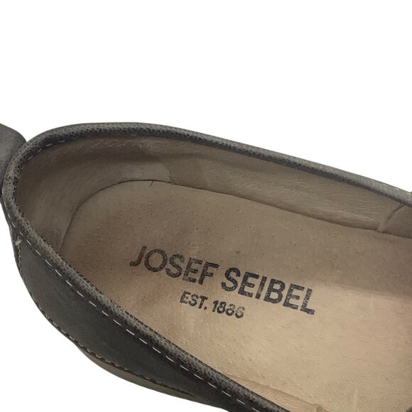 Josef Seibel Gray Perforated Leather Slip-On Shoes Womens Size 37 Comfortable - Picture 3 of 8
